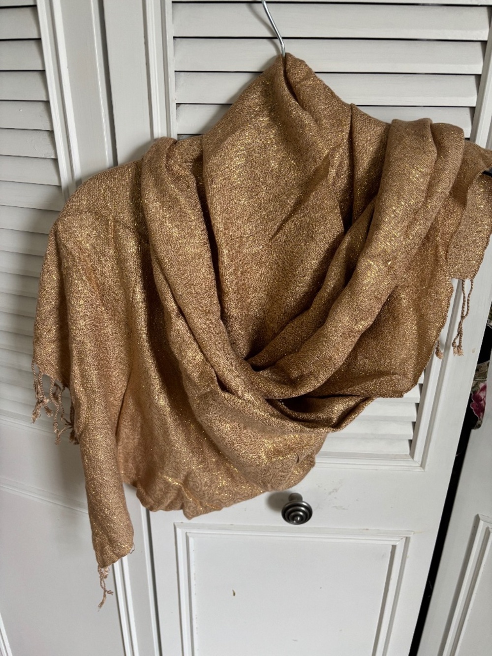 Elegant gold metallic scarf /shawl by collection 18